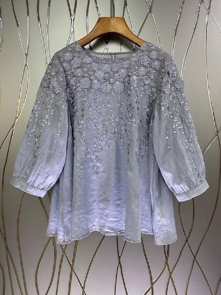 women's blouses & shirts plus size blouse shirt 2021 spring summer style women o-neck lurex embroidery 3/4 sleeve casual loose grey wi, White
women's blouses & shirts plus size blouse shirt 2021 spring summer style women o-neck lurex embroidery 3/4 sleeve casual loose grey wi, White