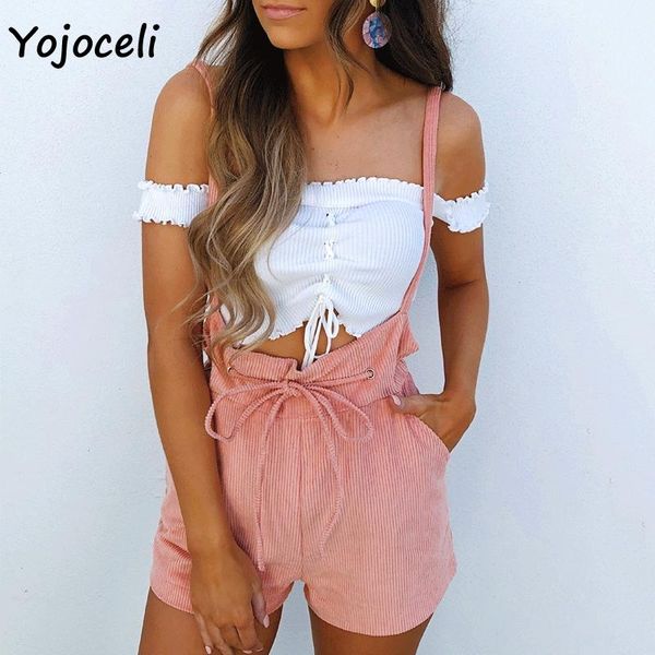 women's shorts yojoceli cute corduroy women streetwear overall bottom female spring summer 2021, White;black
women's shorts yojoceli cute corduroy women streetwear overall bottom female spring summer 2021, White;black