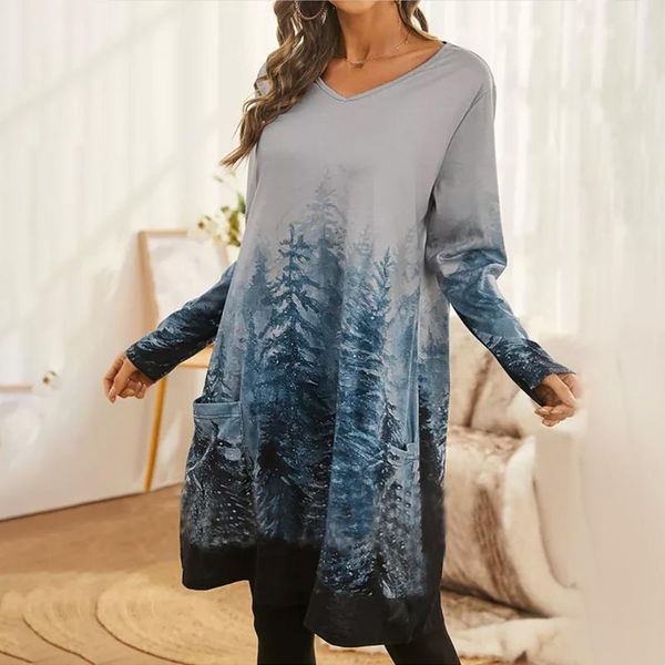 women's blouses & shirts vintage blouse fashion casual tie-dye scenery print pocket stitching long-sleeved v-neck loose mid-length top, White
women's blouses & shirts vintage blouse fashion casual tie-dye scenery print pocket stitching long-sleeved v-neck loose mid-length top, White