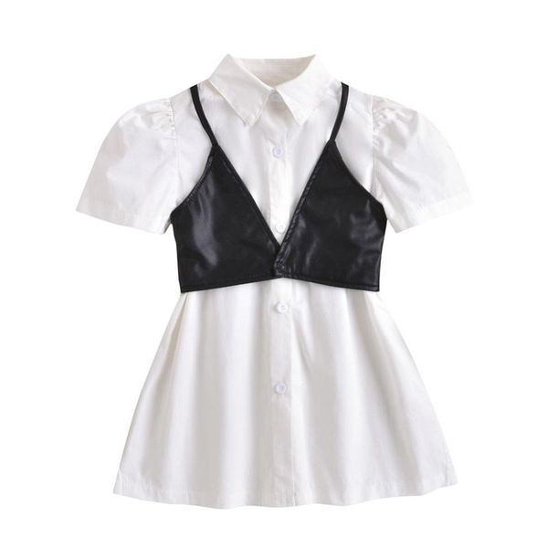 clothing sets 2-7y toddler kids baby girl short sleeve white blouse knee high dress pu leather vest 2pcs girls set
clothing sets 2-7y toddler kids baby girl short sleeve white blouse knee high dress pu leather vest 2pcs girls set