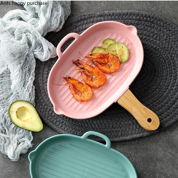 dishes & plates anti-scalding fruit snack tray tableware ceramic baking household kitchen utensils with wooden handle
dishes & plates anti-scalding fruit snack tray tableware ceramic baking household kitchen utensils with wooden handle