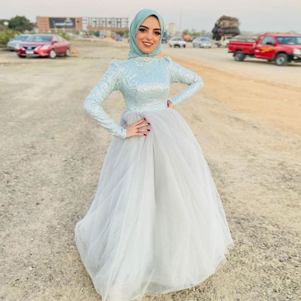 sparkly muslim sequined evening dresses high neck long sleeves a line prom gowns with hijab floor length tulle formal dress, Black;red
sparkly muslim sequined evening dresses high neck long sleeves a line prom gowns with hijab floor length tulle formal dress, Black;red