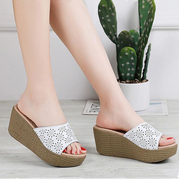 elegant platform heels hollow sandals womens fashion summer genuine leather wedges ladies solid open toe womans slippers shoes, Black
elegant platform heels hollow sandals womens fashion summer genuine leather wedges ladies solid open toe womans slippers shoes, Black
