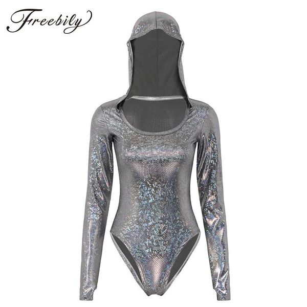 women's jumpsuits & rompers women long sleeve hooded holographic laser bodysuit 2021 cut out hologram deep v elastic bodycon bodysuits, Black;white
women's jumpsuits & rompers women long sleeve hooded holographic laser bodysuit 2021 cut out hologram deep v elastic bodycon bodysuits, Black;white