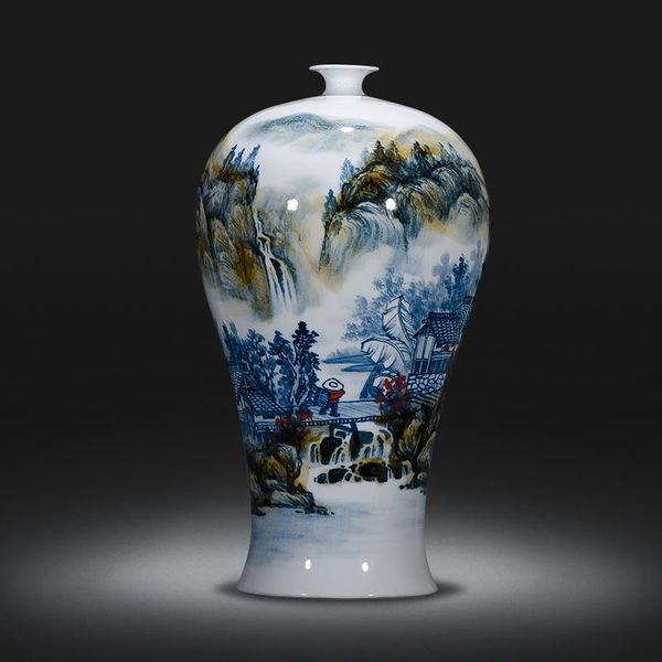 vases ceramic vase ornament jingdezhen famous master hand-painted blue and white porcelain living room decorate
vases ceramic vase ornament jingdezhen famous master hand-painted blue and white porcelain living room decorate