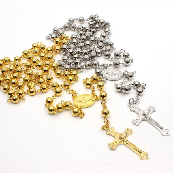 pendant necklaces gold and silver color copper beads rosary necklace christian religion cross
pendant necklaces gold and silver color copper beads rosary necklace christian religion cross
