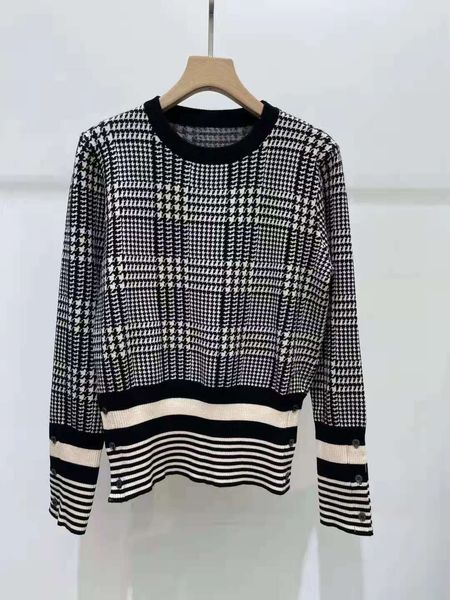 2021 autumn winter new net red same tb thousand bird check contrast stripe round neck long sleeve pullover female sweater, White;black
2021 autumn winter new net red same tb thousand bird check contrast stripe round neck long sleeve pullover female sweater, White;black