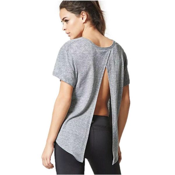 women's t-shirt greygem tee shirt with short sleeve summer loose casual o neck fashion clothes solid backless woman tshirts, White
women's t-shirt greygem tee shirt with short sleeve summer loose casual o neck fashion clothes solid backless woman tshirts, White