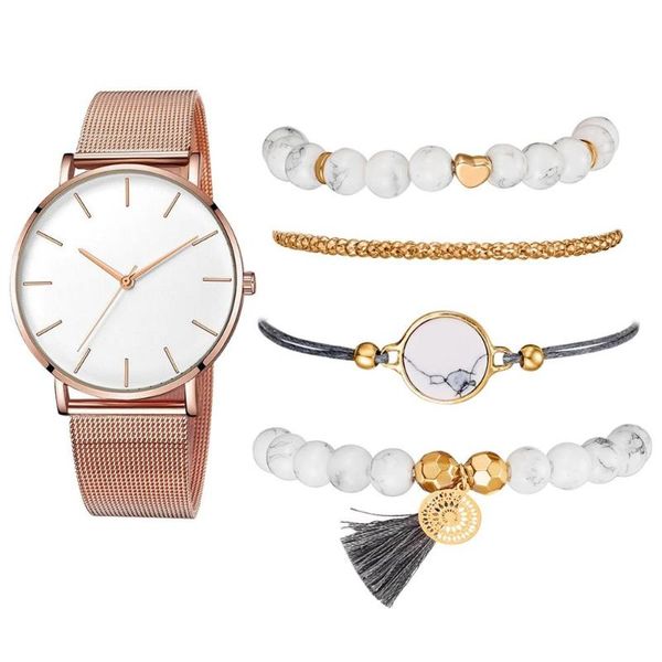 wristwatches fashion elegant women watch 5pcs set bracelet quartz movement simple waterproof rose gold mesh ladies relogio feminino, Slivery;brown
wristwatches fashion elegant women watch 5pcs set bracelet quartz movement simple waterproof rose gold mesh ladies relogio feminino, Slivery;brown