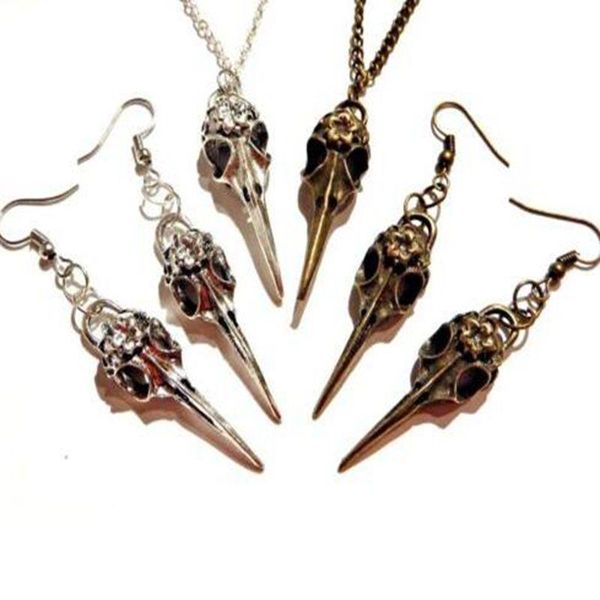 earrings & necklace raven bird skull dangle set vintage punk crow gothic statement jewelry women fashion halloween gift, Silver
earrings & necklace raven bird skull dangle set vintage punk crow gothic statement jewelry women fashion halloween gift, Silver