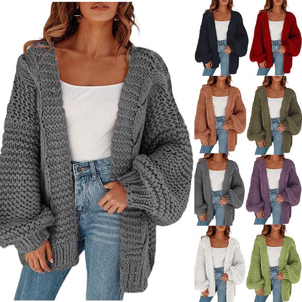 luxury women's jackets 2021 autumn winter relaxed leisure lantern long sleeved cardigan sweater coat women, Black;brown
luxury women's jackets 2021 autumn winter relaxed leisure lantern long sleeved cardigan sweater coat women, Black;brown