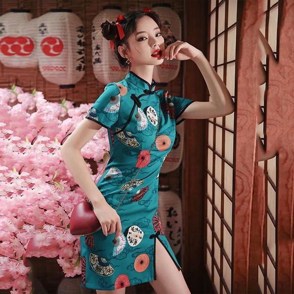 ethnic clothing young lady chinese style qipao cheongsam vintage mandarin collar dress silm split vestidos cosplay party up, Red
ethnic clothing young lady chinese style qipao cheongsam vintage mandarin collar dress silm split vestidos cosplay party up, Red