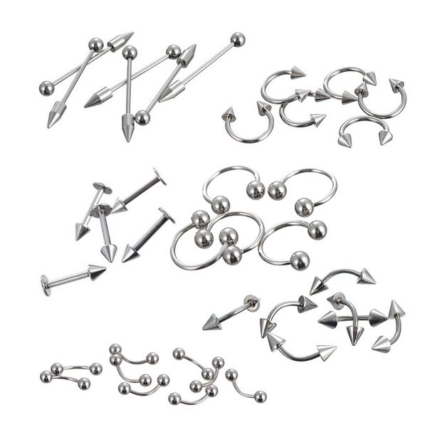 stainless steel ear eyebrow labret lip navel & bell button tongue nose nail studs earring body piercing jewelry 85pcs/set, Silver
stainless steel ear eyebrow labret lip navel & bell button tongue nose nail studs earring body piercing jewelry 85pcs/set, Silver