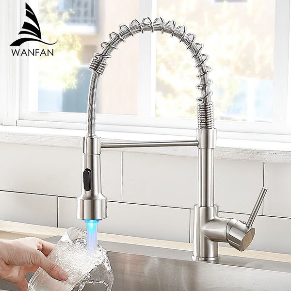 kitchen faucets brushed nickel for sink single lever pull out spring spout mixers tap cold water crane 9005-led hakr
kitchen faucets brushed nickel for sink single lever pull out spring spout mixers tap cold water crane 9005-led hakr