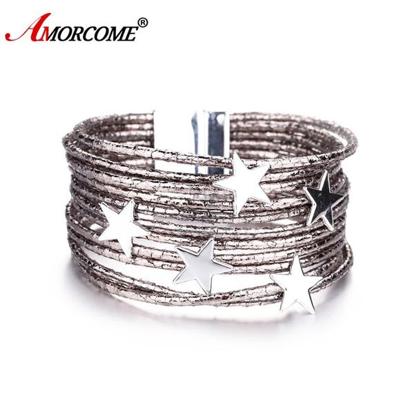 amorcome fashion leather bracelet for women bohemian bangle charms gold christmas gift crystal jewelry, Black
amorcome fashion leather bracelet for women bohemian bangle charms gold christmas gift crystal jewelry, Black