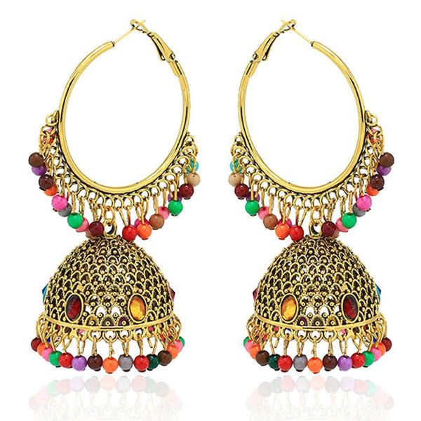 hoop & huggie 2021 ins jhumki jhumka handmade colorful beads piercing bohemia earrings vintage women party jewelry, Golden;silver
hoop & huggie 2021 ins jhumki jhumka handmade colorful beads piercing bohemia earrings vintage women party jewelry, Golden;silver