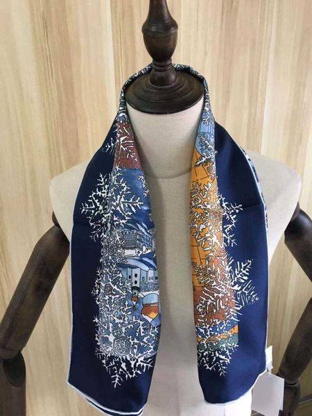 2021 new arrival winter spring classic snow 100% pure silk scarf twill hand made roll 90*90 cm shawl wrap for women lady q0828, Blue;gray 
2021 new arrival winter spring classic snow 100% pure silk scarf twill hand made roll 90*90 cm shawl wrap for women lady q0828, Blue;gray