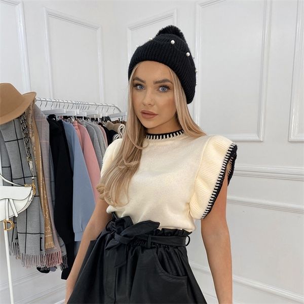 ladies fashion o neck autumn winter sweater vest casual knitted ruffles slim pullover women sweaters jumper soft chic, White;black
ladies fashion o neck autumn winter sweater vest casual knitted ruffles slim pullover women sweaters jumper soft chic, White;black