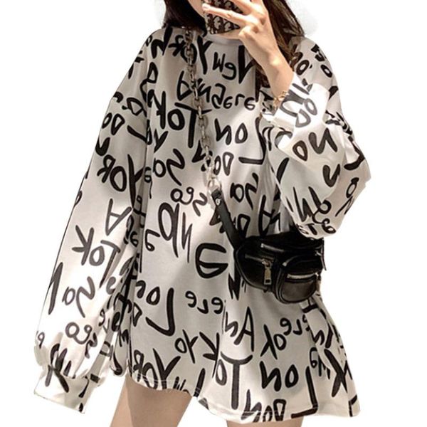 women's t-shirt autumn 2021 women oversize letter print shirt korean style clothes aesthetic fashion streetwear long sleeve shirts, White
women's t-shirt autumn 2021 women oversize letter print shirt korean style clothes aesthetic fashion streetwear long sleeve shirts, White