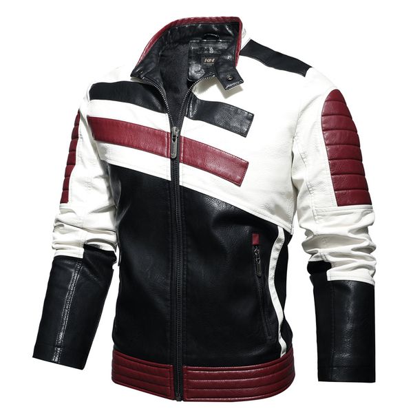 tight-fitting motorcycle style men's leather jacket high-quality stand-up collar retro comfortable fashion travel commute, Black
tight-fitting motorcycle style men's leather jacket high-quality stand-up collar retro comfortable fashion travel commute, Black