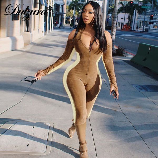 dulzura velvet stripe women jumpsuit halter long sleeve gloves zip off shoulder elegant v neck bodycon streetwear sports, Black;white
dulzura velvet stripe women jumpsuit halter long sleeve gloves zip off shoulder elegant v neck bodycon streetwear sports, Black;white