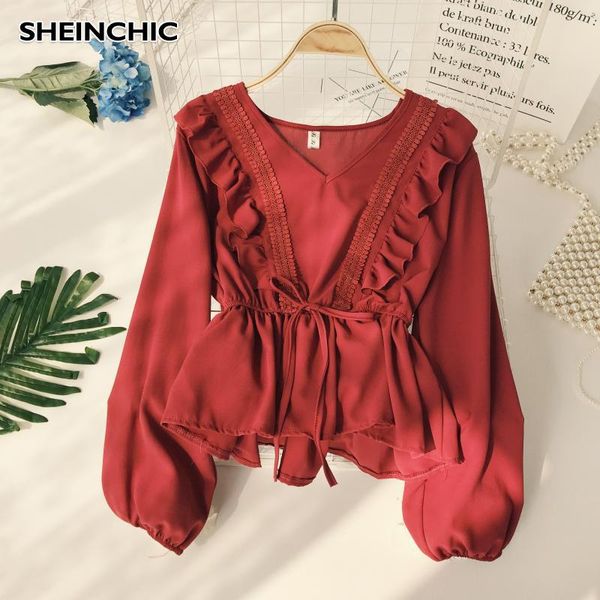 korean 2021 women chiffon blouse casual long sleeve ruffles autumn blusas elegant red/blue/white/yellow v-neck chic women's blouses &
korean 2021 women chiffon blouse casual long sleeve ruffles autumn blusas elegant red/blue/white/yellow v-neck chic women's blouses &