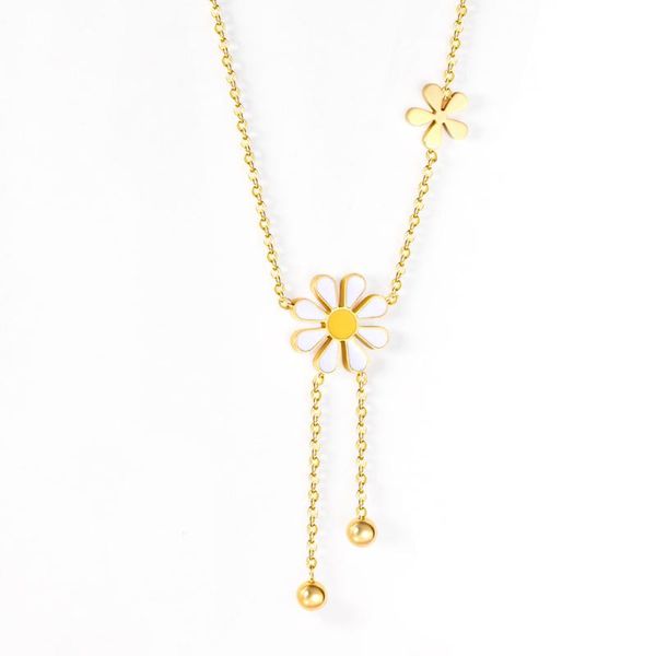 pendant necklaces stainless steel daisy necklace white enamel flower women collar jewelry cute fashion choker gold color female gift, Silver
pendant necklaces stainless steel daisy necklace white enamel flower women collar jewelry cute fashion choker gold color female gift, Silver