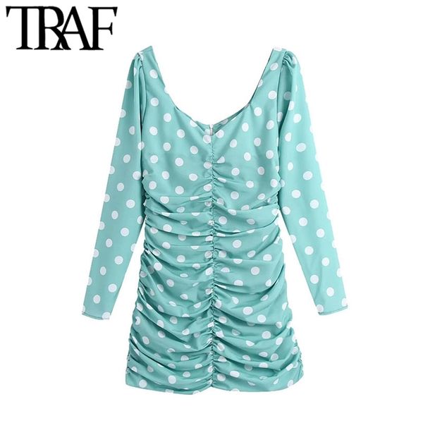 women chic fashion polka dot pleated mini dress vintage long sleeve back zipper female dresses vestidos mujer 210507, Black;gray
women chic fashion polka dot pleated mini dress vintage long sleeve back zipper female dresses vestidos mujer 210507, Black;gray