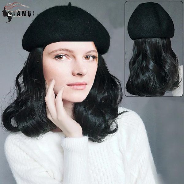 synthetic wigs dianqi hair short curly hat for women with black beret naturally connect false girl party wig
synthetic wigs dianqi hair short curly hat for women with black beret naturally connect false girl party wig