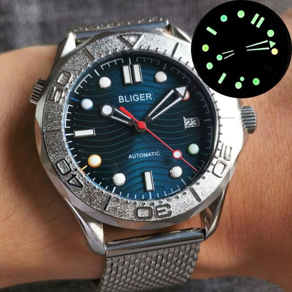 wristwatches 41mm japan nh35a mechanical automatic mens watch sapphire crystal blue dial multicolor marks green luminous alloy insert, Slivery;brown
wristwatches 41mm japan nh35a mechanical automatic mens watch sapphire crystal blue dial multicolor marks green luminous alloy insert, Slivery;brown