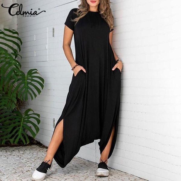 summer women short sleeve irregular jumpsuits celmia o neck loose long palazzo rompers casual baggy solid playsuits pockets women's &, Black;white
summer women short sleeve irregular jumpsuits celmia o neck loose long palazzo rompers casual baggy solid playsuits pockets women's &, Black;white