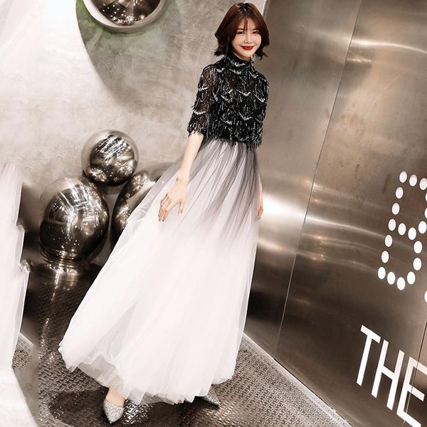 party dresses black muslim evening a-line half sleeve floor length sequined dubai saudi arabic long elegant gown, White;black
party dresses black muslim evening a-line half sleeve floor length sequined dubai saudi arabic long elegant gown, White;black