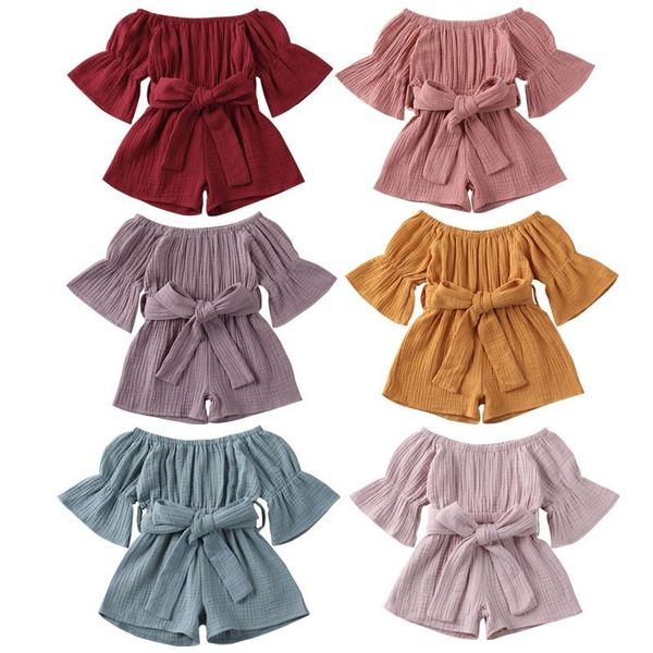 jumpsuits kids baby girl playsuits solid color off shoulder bow knot romper summer toddler clothing for 0-4years, Blue
jumpsuits kids baby girl playsuits solid color off shoulder bow knot romper summer toddler clothing for 0-4years, Blue