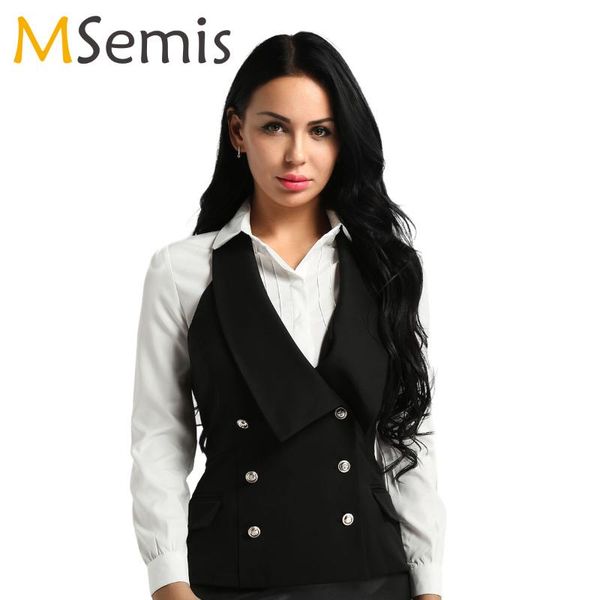 women's vests summer v-neck vest women haltered slim fit waistcoat double breasted sleeveless blazer feminino formal business dressy su, Black;white
women's vests summer v-neck vest women haltered slim fit waistcoat double breasted sleeveless blazer feminino formal business dressy su, Black;white