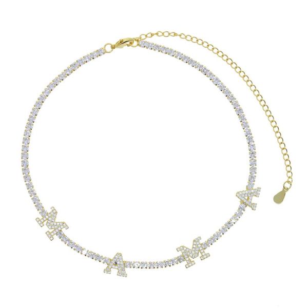 chains iced out bling clear cubic zirconia 3mm tennis link chain initial letter mama charm choker necklaces women mother's day jewelry, Silver
chains iced out bling clear cubic zirconia 3mm tennis link chain initial letter mama charm choker necklaces women mother's day jewelry, Silver