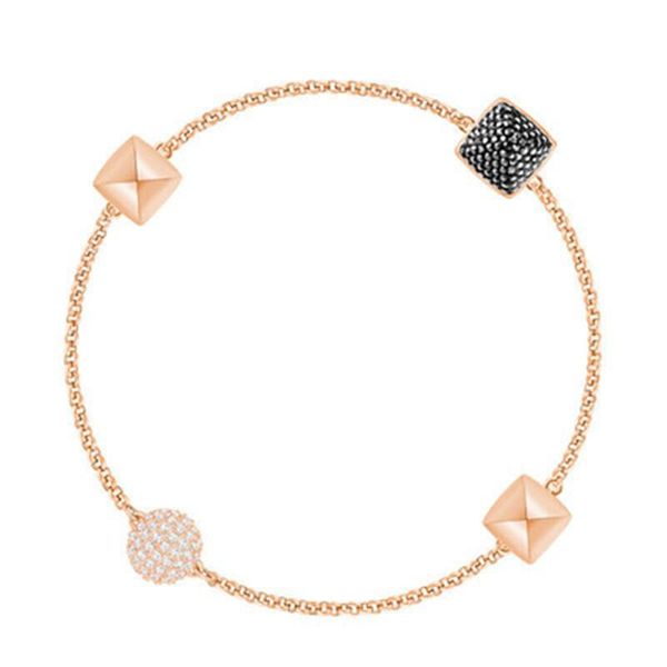 link, chain simple rose gold square bracelet black magnetic clasp for women 
link, chain simple rose gold square bracelet black magnetic clasp for women