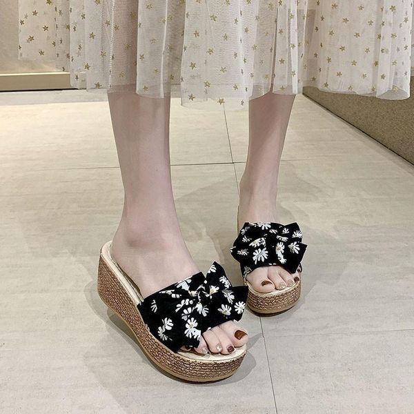 slippers bow women's summer 2021 korean style high heel fashion flip-flops muffin platform wedge a731, Black
slippers bow women's summer 2021 korean style high heel fashion flip-flops muffin platform wedge a731, Black