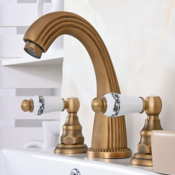 vintage retro antique brass deck mounted dual handles widespread bathroom 3 holes basin faucet mixer water taps aan071
vintage retro antique brass deck mounted dual handles widespread bathroom 3 holes basin faucet mixer water taps aan071