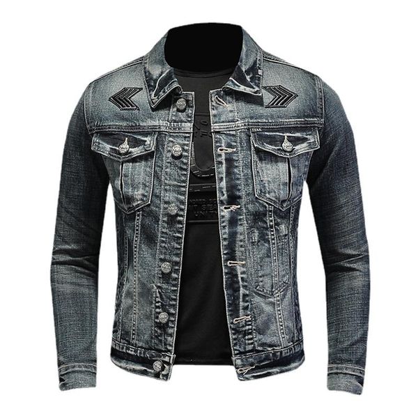 men's jackets 2021 autumn slim fit dark blue denim jacket fashion casual cotton elasticity jeans coat male brand clothes size s-4xl, Black;brown
men's jackets 2021 autumn slim fit dark blue denim jacket fashion casual cotton elasticity jeans coat male brand clothes size s-4xl, Black;brown
