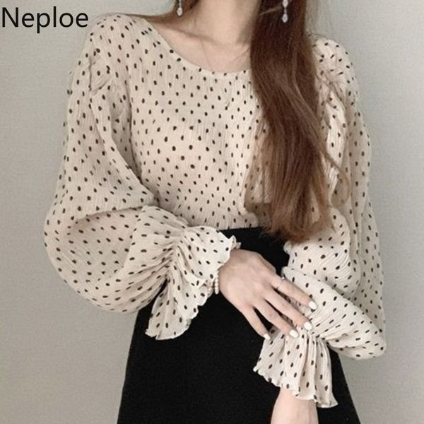 neploe korean elegant chiffon women clothing spring o neck flare long sleeve blouse polka dot pleated loose chic shirts 210422, White
neploe korean elegant chiffon women clothing spring o neck flare long sleeve blouse polka dot pleated loose chic shirts 210422, White