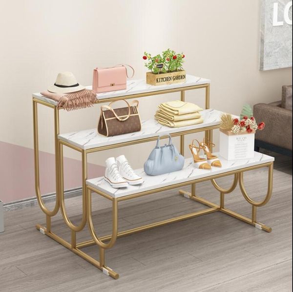 three layer shelf shoe store bag marble water table clothing light luxury iron art exhibition stand hangers & racks
three layer shelf shoe store bag marble water table clothing light luxury iron art exhibition stand hangers & racks