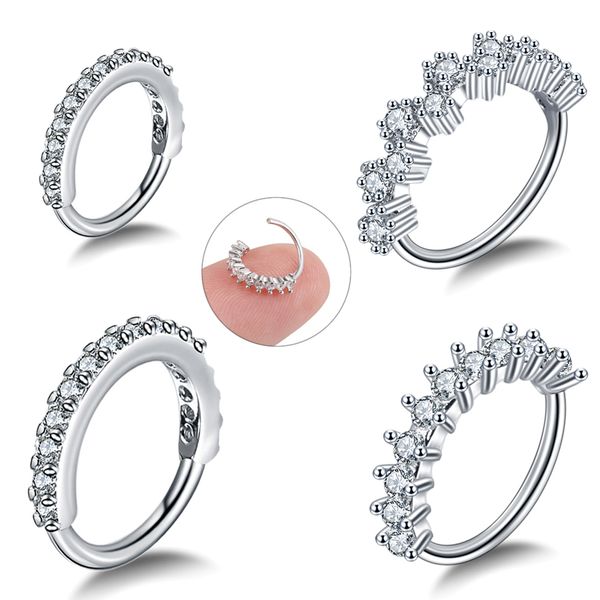 1pc round zircon bendable gem ring seamless nose ring steel crystal ear tragus helix cartilage earring piercing jewelry, Silver
1pc round zircon bendable gem ring seamless nose ring steel crystal ear tragus helix cartilage earring piercing jewelry, Silver