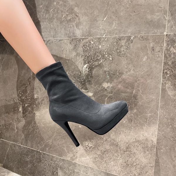 boots ymechic black gray slim suede platform womens stiletto high heels stretch flock ankle sock women plus size
boots ymechic black gray slim suede platform womens stiletto high heels stretch flock ankle sock women plus size