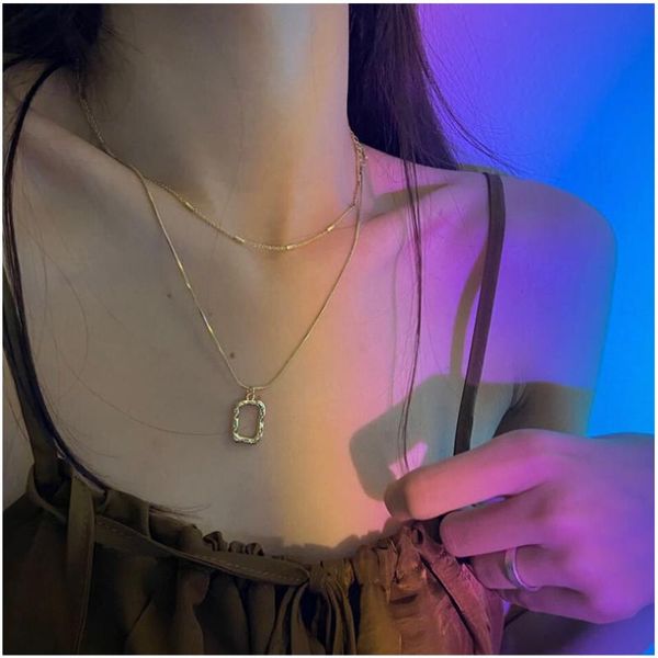chains tiyo trendy jewelry geometric pendant necklace design golden plating two layer chain for women party gifts, Silver
chains tiyo trendy jewelry geometric pendant necklace design golden plating two layer chain for women party gifts, Silver