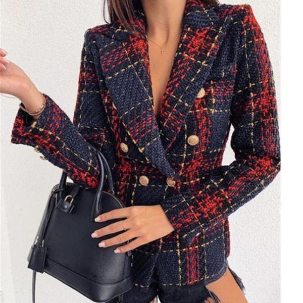 women's suits & blazers vintage red plaid women double breasted autumn tweed coats lapel casual jackets office ladies blazer ouerwear, White;black
women's suits & blazers vintage red plaid women double breasted autumn tweed coats lapel casual jackets office ladies blazer ouerwear, White;black