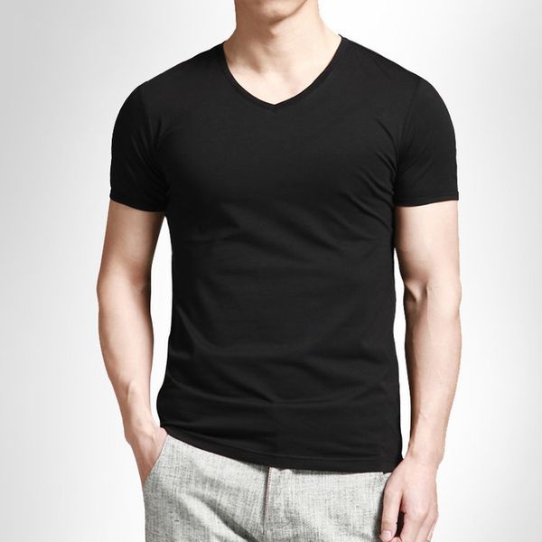 luxury t-shirts elastic lycra cotton solid color short sleeve t-shirt men's tight v-neck slim bottomed shirt, Black
luxury t-shirts elastic lycra cotton solid color short sleeve t-shirt men's tight v-neck slim bottomed shirt, Black