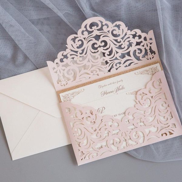 greeting cards (10 pieces/lot) laser cut pink pocket wedding invitations gold glitter backing birthday engagement party invite rsvp ic145
greeting cards (10 pieces/lot) laser cut pink pocket wedding invitations gold glitter backing birthday engagement party invite rsvp ic145