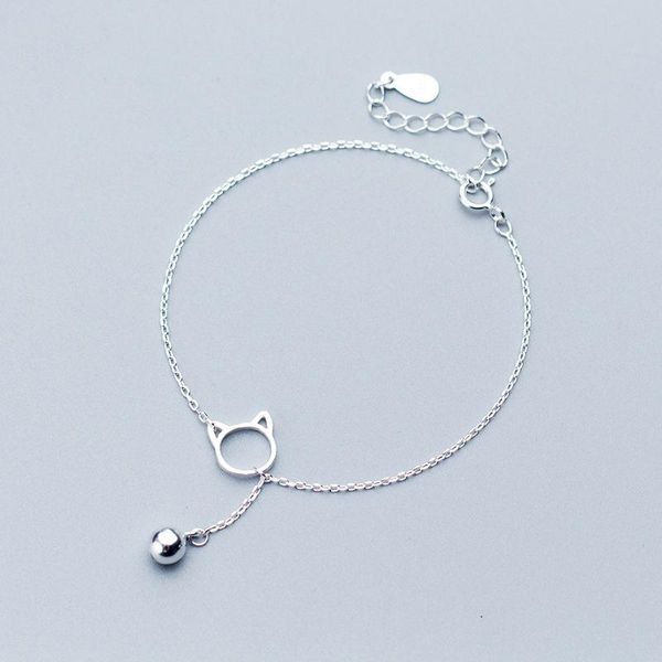 charm bracelets s925 sterling silver color cute hollow cat bell charms minimalist bracelet fashion jewelry for women party gift, Golden;silver
charm bracelets s925 sterling silver color cute hollow cat bell charms minimalist bracelet fashion jewelry for women party gift, Golden;silver