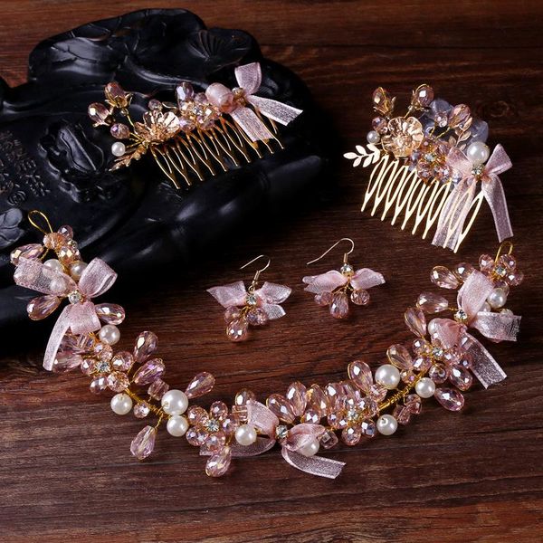hair clips & barrettes golden wired rhinestones crystal faux pearls wedding headband pink haircomb earrings set bridal accessories lb, Golden;silver
hair clips & barrettes golden wired rhinestones crystal faux pearls wedding headband pink haircomb earrings set bridal accessories lb, Golden;silver