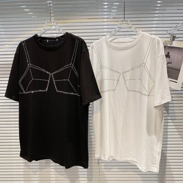 women's t-shirt bra drill pattern t shirt women 2021 summer water round neck casual half sleeve short, White
women's t-shirt bra drill pattern t shirt women 2021 summer water round neck casual half sleeve short, White